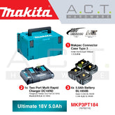 MAKITA MKP3PT184 MAKPAC 18V POWER SOURCE KIT (4PCS BL1850B 5.0AH BATTERIES, 1PC DC18RD CHARGER)